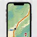 Real-time map with satellite and terrain modes on mobile device