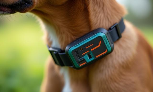 Lightweight GPS tracker attached securely to a dog's collar